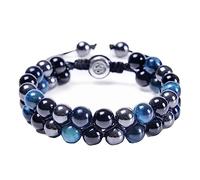 Jewellery Bracelet Tiger's Eye Two Layers Woven Adjustable for Him and Her, Real Natural Stones Bead Bracelet 8 mm, Handmade - 30 cm Household faucets