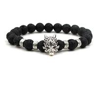 Jewellery Bracelet with Dragon Pendant for Him and Her, Natural Stone Stretch Bangle 8 mm, Great Gift Idea - 19 cm Household faucets