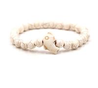 Jewellery Bracelets 8 mm Natural Stone with Dolphin Pendant for Him and Her, Pearl Bracelet, Great Gift Idea, Handmade - 19 cm