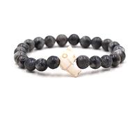 Jewellery Bracelets 8 mm Natural Stone with Dolphin Pendant for Him and Her, Pearl Bracelet, Great Gift Idea, Handmade - 19 cm