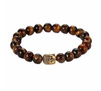 Jewellery Bracelets 8 mm Tiger's Eye with Buddha Pendant for Him and Her, Elastic Bracelet, Great Gift Idea - 19 cm Household faucets