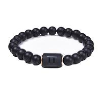 Jewellery Bracelets Onyx Constellation Capricorn for Him and Her, Real Natural Stones, Stretch Beads Bracelets, 8 mm, Pair Gift for Women and Men, 16.7 cm, Black, 16.7cmx8mm, Crystal, Onyx