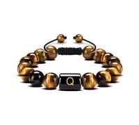 Jewellery Bracelets Tiger's Eye Elegant Woven Letter for Him and Her, Real Natural Stones, Elastic Bracelet 10 mm, Gift for Men Made of Real Natural Stones - 22 cm