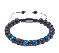 Jewellery Bracelets Tiger's Eye Woven Adjustable for Him and Her, Real Natural Stones, Elastic Bracelets 8 mm, Great Gift for Women - 30 cm