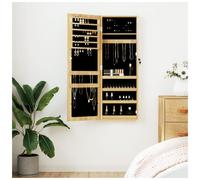 Jewellery Cabinet Brown 37.5x10x106cm Engineered Wood Wall Mirror Lockable Hooks