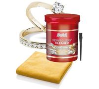 Jewellery Cleaner Kit - 145ml Liquid Solution with Basket, Brush & Polishing Cloth - Cleans Gold, Silver, Diamonds & Gemstones - Non-Toxic, Deep Clean for Rings, Earrings & Watches - Swirl