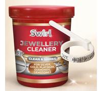 Jewellery Cleaner with Basket 145ml for Gold, Silver & Gemstones - Deep Cleaning Solution Restores Shine - Includes Free Ring Sizer