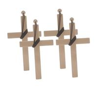jewellery Cross Necklace Halloween 4pcs Crucifix Pendant for Monk Priest Costumes Decorative Accessories Non-deformable Plastic Party Cosplay jewellery