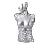 Jewellery Display Stand Resin Side Model Portrait Jewelry Display Stand Mannequin Bust Pendant Necklace Earrings Storage Rack Counter Show Props(Silver,L)