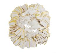 Jewellery Display Tags 500pcs White with Gold Edge(Gold-500pcs)