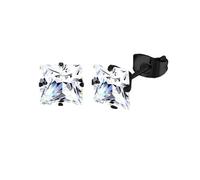 Jewellery Earrings 1pair Unisex Simple Stainless Steel Square Clear Cubic Zirconia Push Back Stud Earrings For Women Daily Wear Jewelry(5mm,Silver)