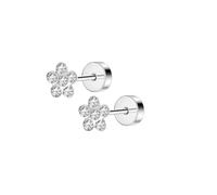 Jewellery Earrings 2Pcs 20G Stainless Steel Flower Heart Stud Earrings For Women, Cute Mini Pearl Tragus Cartilage Conch Piercing Jewelry(S7-2pcs)