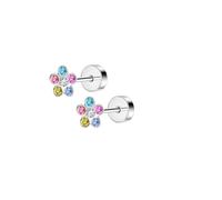 Jewellery Earrings 2Pcs 20G Stainless Steel Flower Heart Stud Earrings For Women, Cute Mini Pearl Tragus Cartilage Conch Piercing Jewelry(S6-2pcs)
