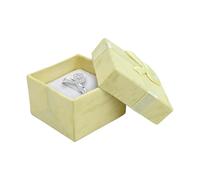 Jewellery Gift Boxes With Bow Knot and Lids for Rings, Earrings, and Presents - Small Kraft Jewelry Boxes for Gifting (Yellow)