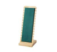 Jewellery Holder Wood Jewelry Display Stand Necklace Showcase Holder Pendant, Long Chain Handing Organizer(Green)
