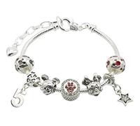 Jewellery Hut 'Mickey & Minnie Mouse' Children's Birthday Bracelet for Girls with Gift Box - Ages Available 1-11 (5th Birthday)