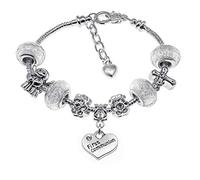 Jewellery Hut 'Silver Sparkle' First Holy Communion Charm Bracelet with Gift Box