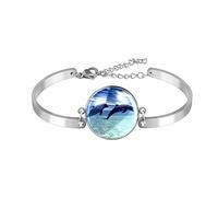 Jewellery,Ladies Love Bracelets Gifts For Her Women Wife Mum Sunset Dolphins Flying