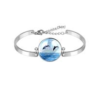 Jewellery,Ladies Love Bracelets Gifts For Her Women Wife Mum Sunset Dolphins Flying