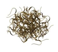 Jewellery-Making, 100 Pcs Antique Bronze Ear Hooks Brass Flat Fish Hooks Earring Findings Hypoallergenic Nickel Free Jewelry with Large Loop
