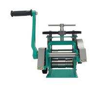 Jewellery Manual Rolling Mill Machine, Jewelry Pressing Tools, Heavy Duty Steel Metal Press Machine, Adjustable 0.03-6.5mm Thickness, 3-in-1 Flat and Wire Roller Tool for Goldsmiths and Silversmiths