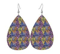 Jewellery Modern Line Ice Cream Leather Teardrop Hook Earrings Classic Dangle Earring Retro Faux Leather Earrings For Wedding Women Birthday Party