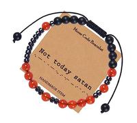 Jewellery Morse Code Bracelets for Him and Her, Agate Friendship Bracelets, 6 mm, Great Gift Idea, Handmade - 17 cm