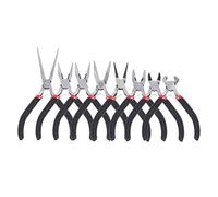 Jewellery Pliers Set 8 Pcs Jewelry Pliers Tools Set Anti-Slip Handle Round Bent Cutting Wire Plier Kit for DIY Making Tool Accessories(Black Set)