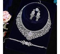 jewellery set classic friendship jewelry pendant 4 piece set cubic zirconia gift for wife wedding party bridesmaid jewelry