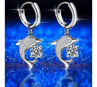 Jewellery Set for Women Fashion Earrings Heart Shaped Earrings White Copper Water Drop Ear Buckle Women's Full Mid Length Stud Chain (A, One Size)