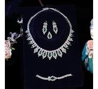 jewellery set necklace friendship pendant for bridal cubic zirconia 4 piece set bridesmaid jewelry party