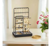 Jewellery Stand with Velvet Tray, Black
