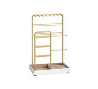 Jewellery Stand with Velvet Tray, Gold / 11.5D x 19.6 W x 30.8H