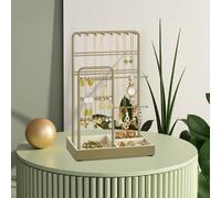 Jewellery Stand with Velvet Tray, Laurel Green