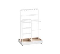 Jewellery Stand with Velvet Tray, White / 11.5D x 19.6 W x 30.8H