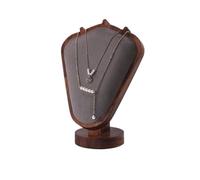 jewellery storage Walnut Necklace Bust Portrait Frame Counter Window Jewelry Display Props Store Pendant Racks(Gris)
