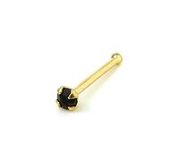 jewellerybox 9ct Gold & 1.5mm Aquamarine CZ Crystal Prong Set Ball End Nose Pin