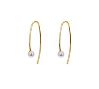 jewellerybox 9ct Gold 3mm Freshwater Pearl Pull Through Wire Earrings