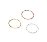 jewellerybox 9ct Gold 8mm Nose Hoop Ring Set- Yellow Rose White