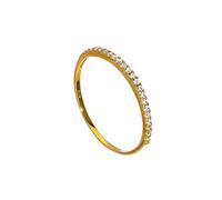 jewellerybox 9ct Gold & Clear CZ Crystal Half Eternity Stacking Ring Size L (Available I - U)