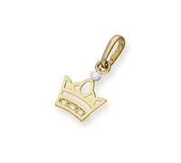 jewellerybox 9ct Gold & Clear CZ Crystal Royal Crown Charm
