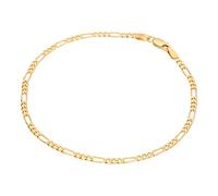 jewellerybox 9ct Gold Diamond Cut Open Figaro Curb Chain Bracelet 7 Inch