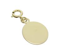 jewellerybox 9ct Gold Engravable Oval Clip on Charm
