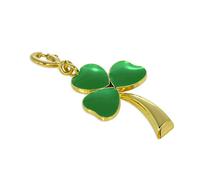 jewellerybox 9ct Gold & Green Enamel Lucky Shamrock Charm