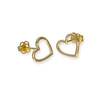jewellerybox 9ct Gold Heart Outline Stud Earrings
