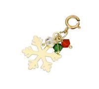 jewellerybox 9ct Gold Snowflake & Coloured Beads Clip on Charm