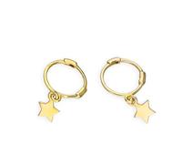 jewellerybox 9ct Gold Star Hoop Earrings