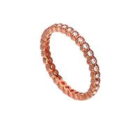 jewellerybox 9ct Rose Gold & Clear CZ Crystal Full Eternity Ring Size L
