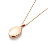 jewellerybox 9ct Rose Gold Oval Shaped Locket & Chain - Chain 18"