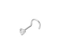 jewellerybox 9ct White Gold & Clear 3mm CZ Crystal 23Ga Nose Screw